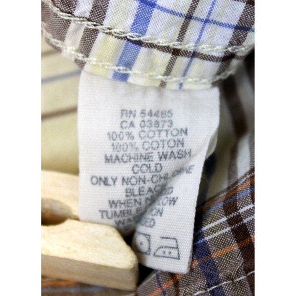 American Eagle Vtg Slim Fit Mens Sz L Plaid Collared Pearl Snap Western Shirt - Picture 10 of 10